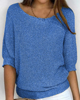 Martina | Damen Pullover schlicht und modern in Blau