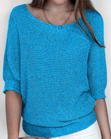 Martina | Damen Pullover schlicht und modern in Hellblau