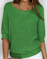 Martina | Damen Pullover schlicht und modern in Dunkelgrün