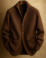 Quentin - Rippstrick-Cardigan in Braun