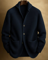 Quentin - Rippstrick-Cardigan in Dunkelblau
