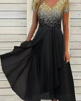 Maxi-Abendkleid - Lilith in Gold-Schwarz