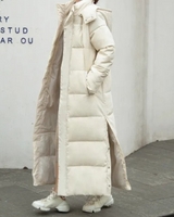 Jessica | Damen Langer Gepolsterter Daunenmantel mit Wärmedämmung in Beige