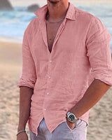 Barnaby | Lässige Passform Regular-Fit Langarmhemd in Rosa