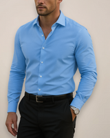 Brenno – Langärmliges Hemd Mit Knopfleiste in Blau