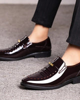 Leonard | Schlupf Hochglanz Loafer in Schwarz