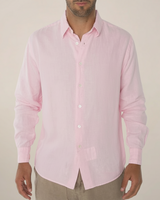 Robert | Lässige Passform Langarm Hemd in Rosa