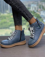 Merle | Damen Lederschuhe Warm Gefüttert Herbst Komfort in Blau