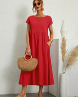 Cintia – Lässiges Midi Kleid in Rot