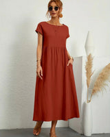 Cintia – Lässiges Midi Kleid in Braun