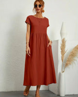 Keiraen - Elegantes Soft-Touch-Kleid in Braun