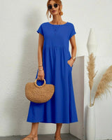 Cintia – Lässiges Midi Kleid in Blau