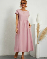 Cintia – Lässiges Midi Kleid in Rosa