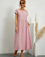 Keiraen - Elegantes Soft-Touch-Kleid in Pink
