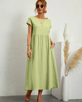 Keiraen - Elegantes Soft-Touch-Kleid in Mintgrün