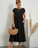 Cintia – Lässiges Midi Kleid in Schwarz