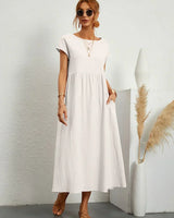 Keiraen - Elegantes Soft-Touch-Kleid in Weiß
