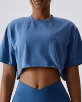 Modisches Trainingscrop Top - Leichtiva in Blau