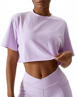 Modisches Trainingscrop Top - Leichtiva in Lila