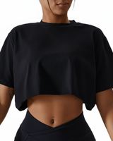 Modisches Trainingscrop Top - Leichtiva in Schwarz