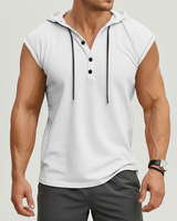 Mouwloos Henley Tanktop - AeroVibe in Weiß