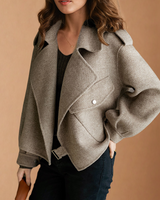 Lydia Damen Wolljacke in Khaki