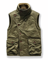 NICHOLAS - Fleece Linde Militärweste in Armeegrün
