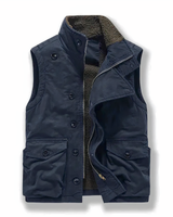 NICHOLAS - Fleece Linde Militärweste in Marineblau