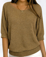 Nele | Oversize Strickpullover Weich Und Bequem in Beige