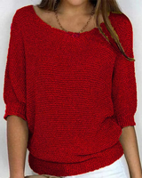 Nele | Oversize Strickpullover Weich Und Bequem in Rot