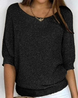 Nele | Oversize Strickpullover Weich Und Bequem in Schwarz