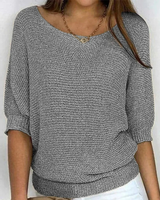 Nele | Oversize Strickpullover Weich Und Bequem in Grau