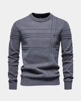 Nikolaj | Herren Baumwollpullover – Klassischer Baumwolle Pullover Herren in Dunkelgrau