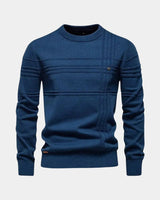 Nikolaj | Herren Baumwollpullover – Klassischer Baumwolle Pullover Herren in Blau