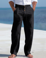 Nilo | Leichte Leinen Sommerhose in Schwarz