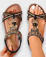 Arlena | Bohemian Sandalen mit orthopädischer Unterstützung in Karamell