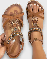 Arlena | Bohemian Sandalen mit orthopädischer Unterstützung in Kaffee Braun