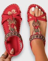 Arlena | Bohemian Sandalen mit orthopädischer Unterstützung in Rot