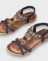Arlena | Bohemian Sandalen mit orthopädischer Unterstützung in Marineblau