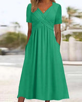 Sacha - Lässige Eleganz Midi-Kleid in Grün (Fast ausverkauft)