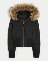 Angela | Warme Stilvolle Winter Kapuzenjacke für Damen in Schwarz