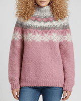 Nordisch Inspirierter Winterstrickpullover - Paula in Rosa