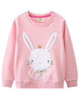 Mädchen Sweatshirt mit niedlichem Hasenmotiv Drune in Türkis