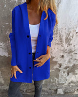 Damen nan Kapuzenmantel mittellanger Baumwollmix mit Druckknopfleiste und Eingrifftaschen Drune in Blau