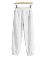Damen nan relaxed-fit Haremshose aus Leinenmix mit Tunnelzugbund und elastischen Knöchelbündchen Drune in Weiß