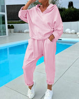 RICHELLE | KAPUZENPULLOVER-SET MIT JOGGINGHOSE in Pink