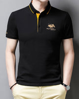 Alphonse | Herren Elegant Polo Hemd | Kurzarm in Schwarz
