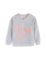 Mädchen Sweatshirt mit verspieltem Pferde-Design Drune in Rot