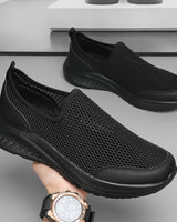 Unisex nan leichter Schlupf-Sneaker mit dreidimensionaler Netzstruktur, ergonomischer Dämpfung und Fersenlasche Drune in Schwarz