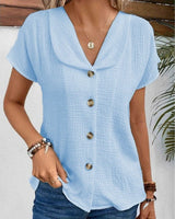 Mia - Elegante Damenbluse in Weiß in Blau